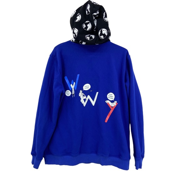 WORLD WIDE YOUTH Hoodie Sweatshirt, Full Zip Hood Blue - Picture 7 of 11